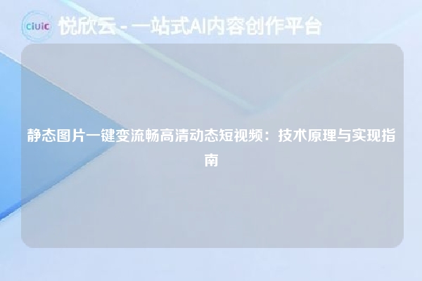 静态图片一键变流畅高清动态短视频：技术原理与实现指南